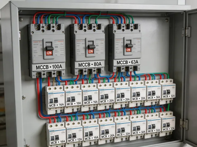 ArcShield industrial circuit breakers in switchboard assembly